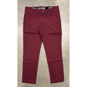 Dixxon Flannel Co Pants Mens 38x34 Burgundy D Flex Chino Outdoors Casual